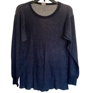Vintage JE Morgan Performance Wear Thermal Shirt XL Blue Waffle Knit Made in USA